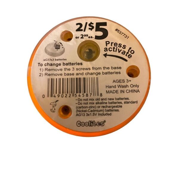 Peanuts, snoopy Halloween, pumpkin light up flashing cups set of 2 - Picture 4 of 4